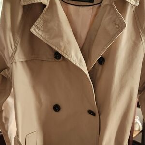 Zara Beige Double-Breasted Trench Jacket